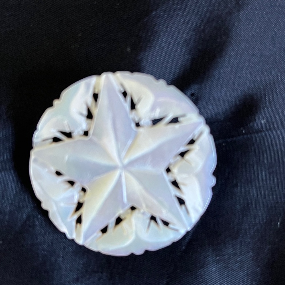 Vintage Carved mother of pearl brooch